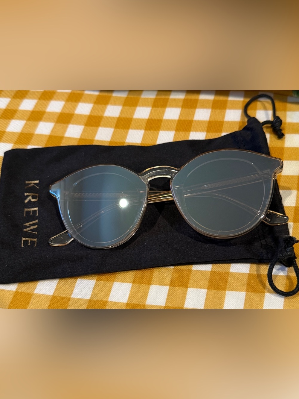 Clear Frame Women's Sunglasses with Blue Lenses